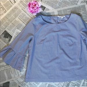 Madewell Stripped Bell-Sleeve Top Medium